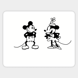 Cute Boy Mouse and Girl Mouse in Steamboat Willie Magnet